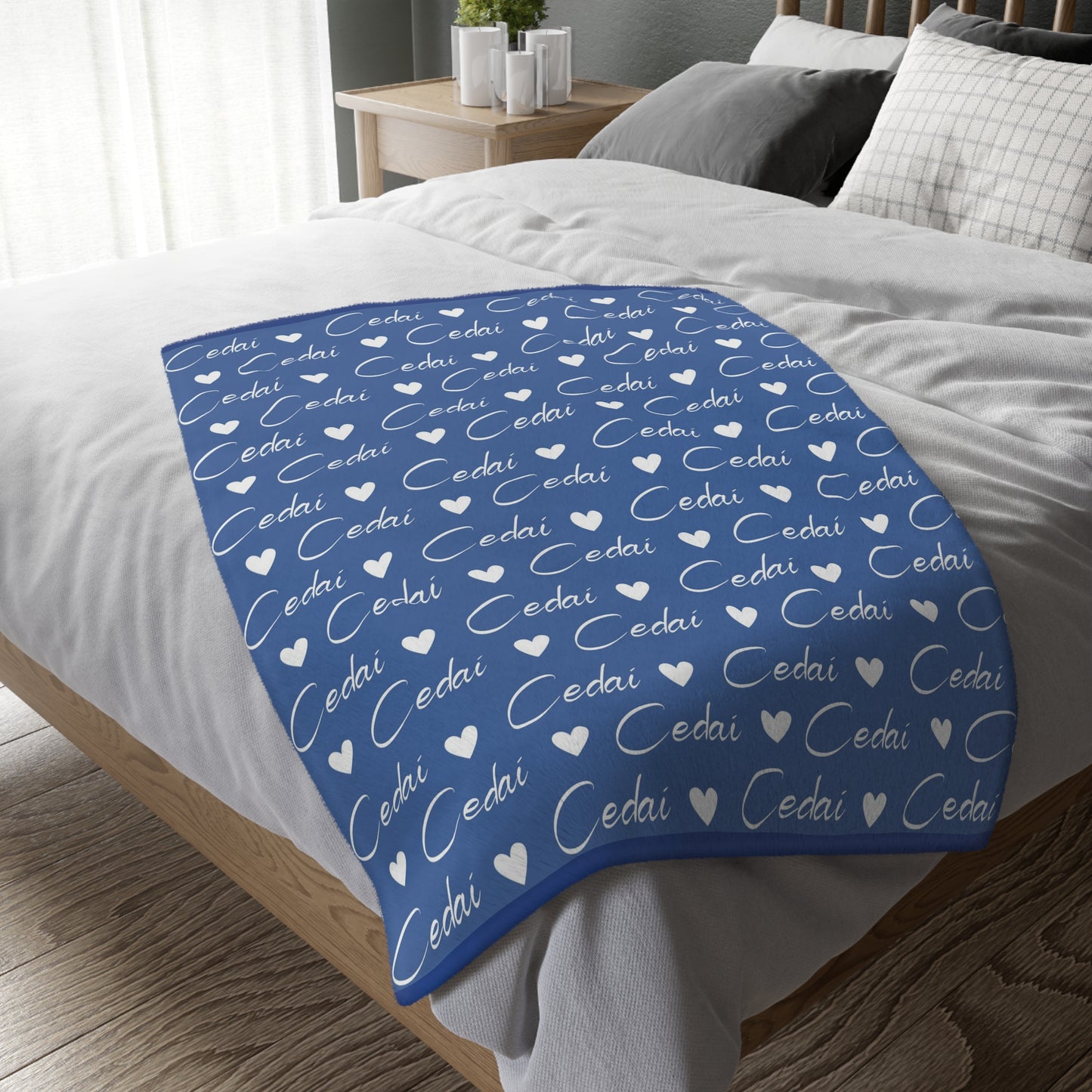 Soft Customized Name Velveteen Minky Blanket (Two-sided print) 50x60