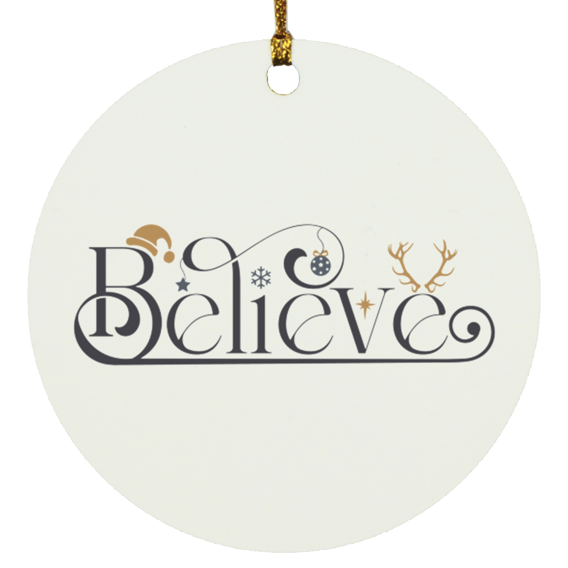 Believe Circle Ornament
