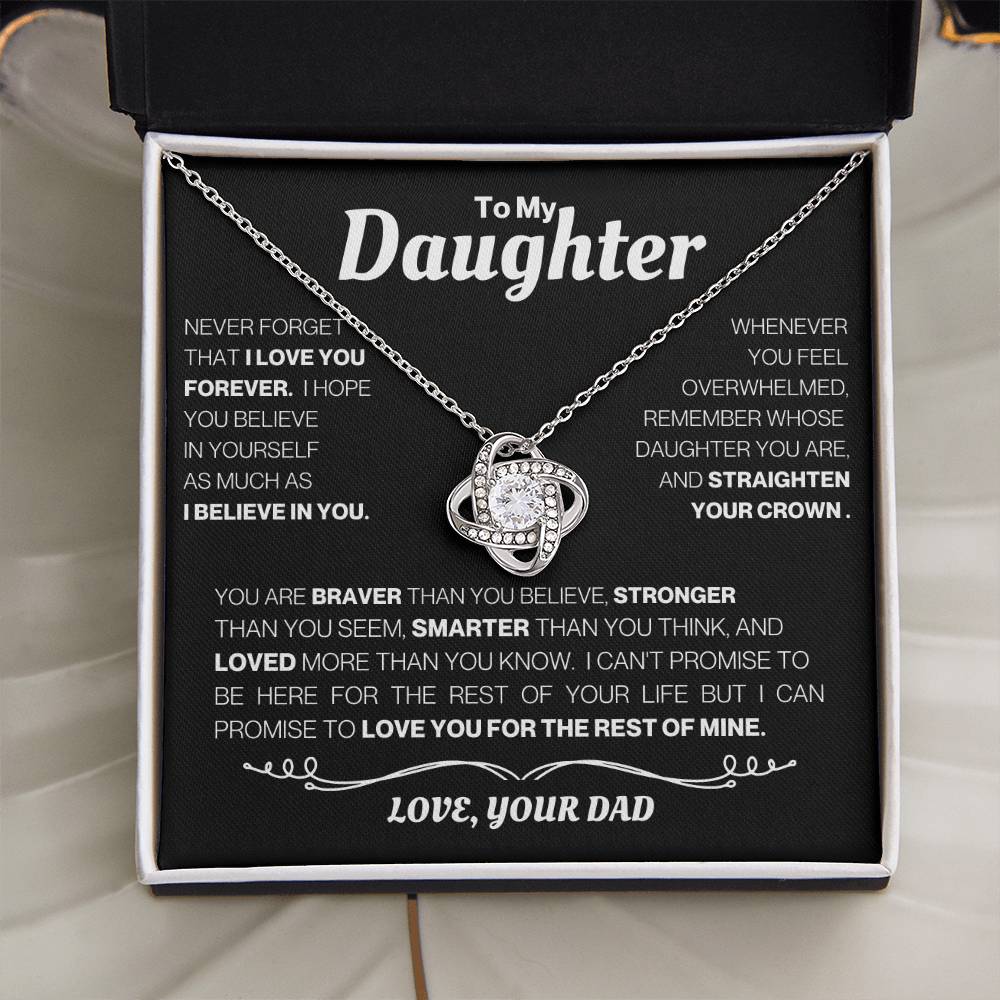 To My Daughter-Love Knot Necklace - Your Dad