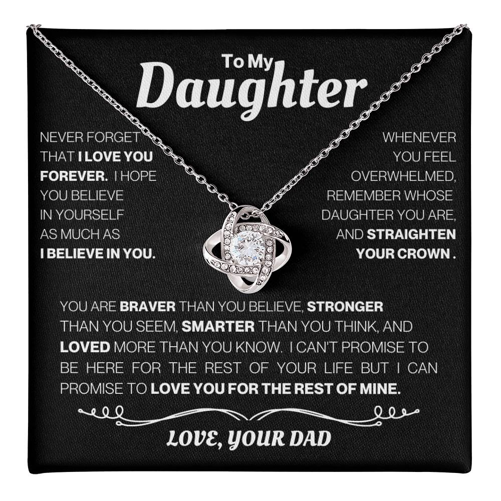 To My Daughter-Love Knot Necklace - Your Dad