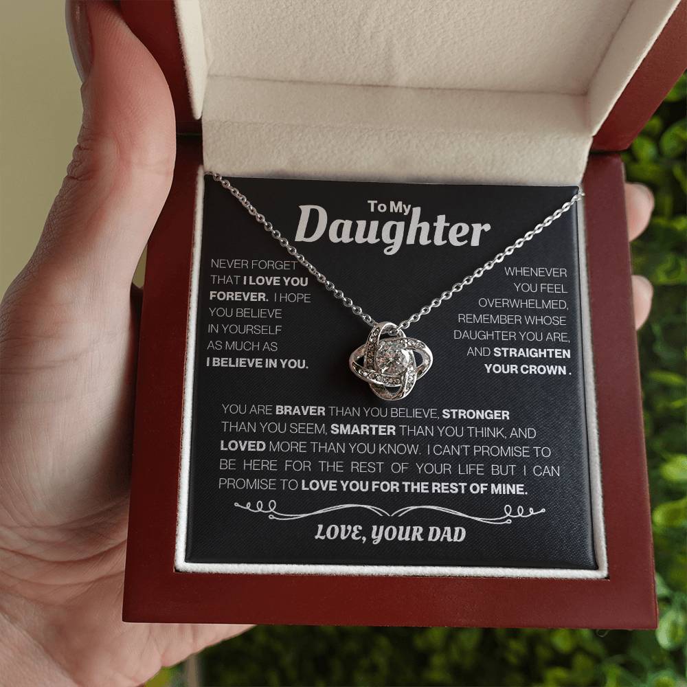 To My Daughter-Love Knot Necklace - Your Dad