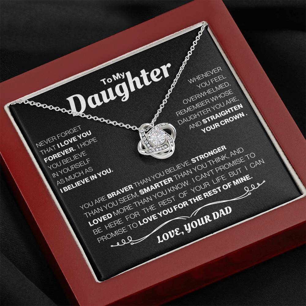 To My Daughter-Love Knot Necklace - Your Dad