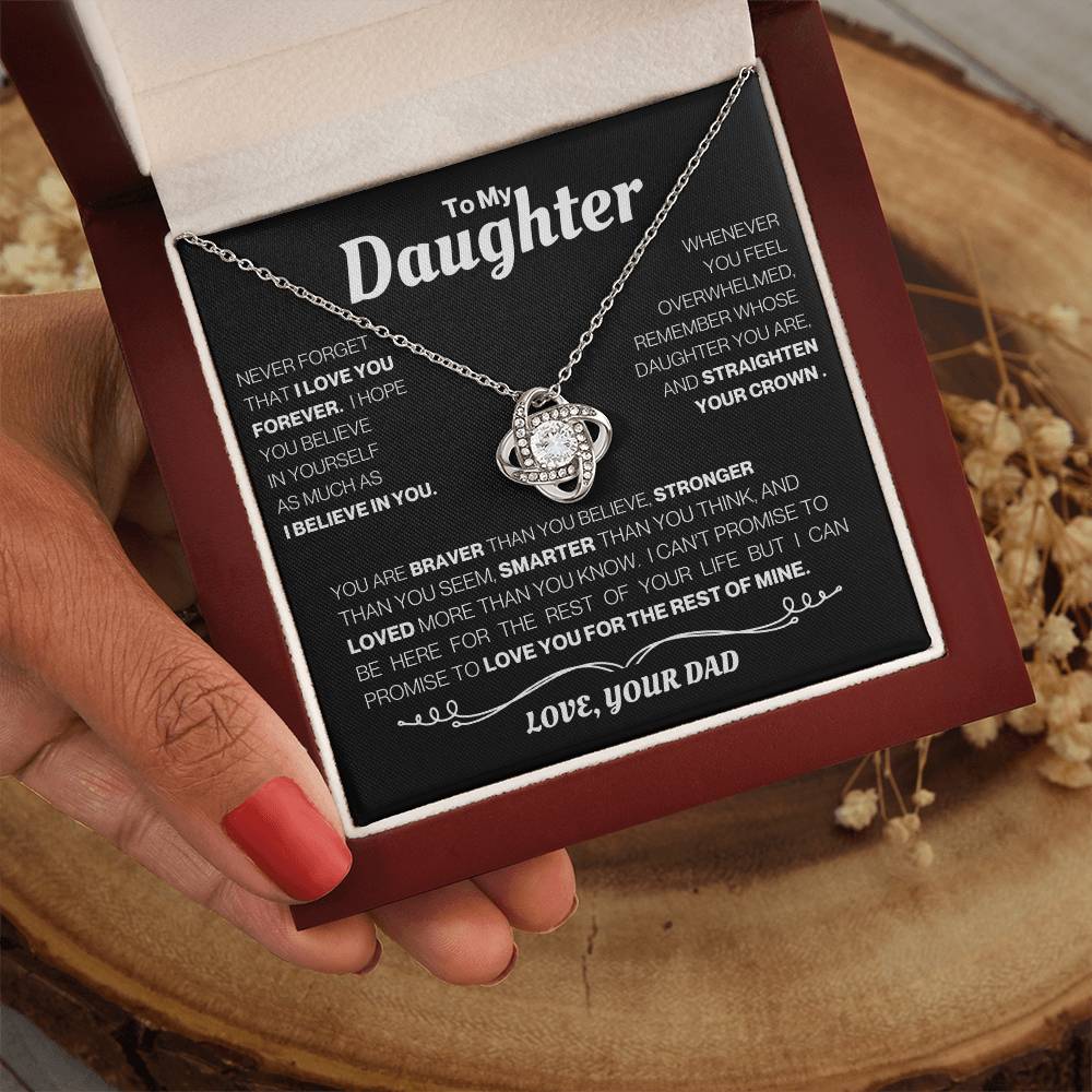 To My Daughter-Love Knot Necklace - Your Dad