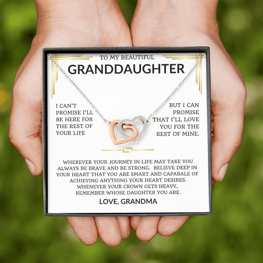 To My Beautiful Granddaughter, I Love You. Special Gift For Anniversary, Birthday, Graduation, Wedding - Just Because.