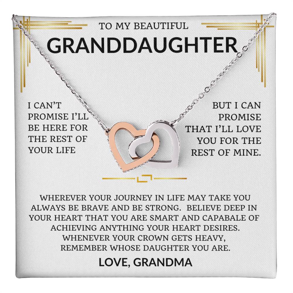 To My Beautiful Granddaughter, I Love You. Special Gift For Anniversary, Birthday, Graduation, Wedding - Just Because.
