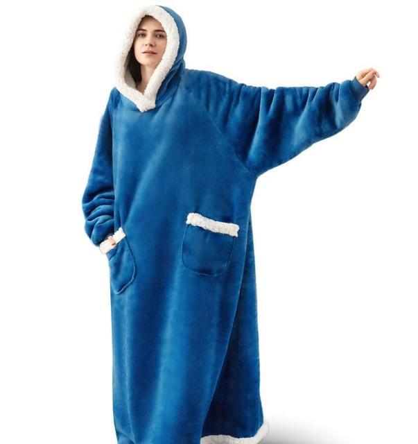Super Long Flannel Blanket with Sleeves