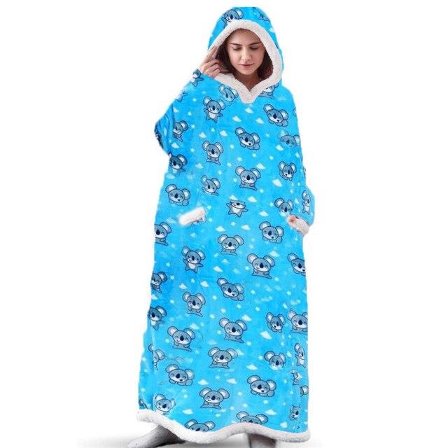 Super Long Flannel Blanket with Sleeves