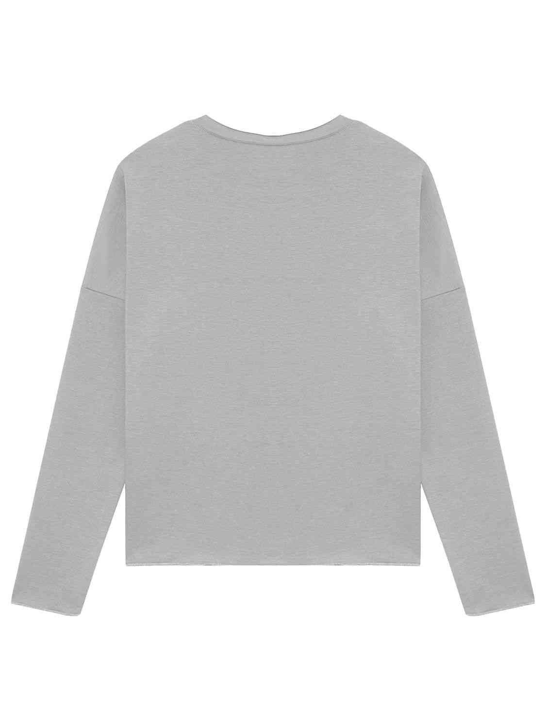 Full Size Graphic Round Neck Roll Hem Sweatshirt