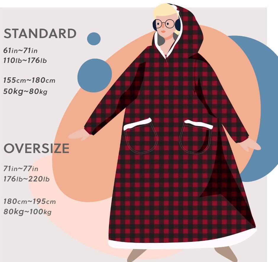 Super Long Flannel Blanket with Sleeves