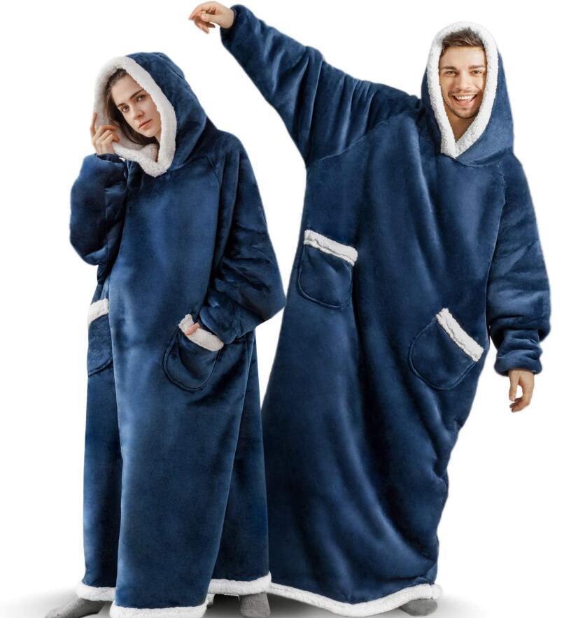 Super Long Flannel Blanket with Sleeves