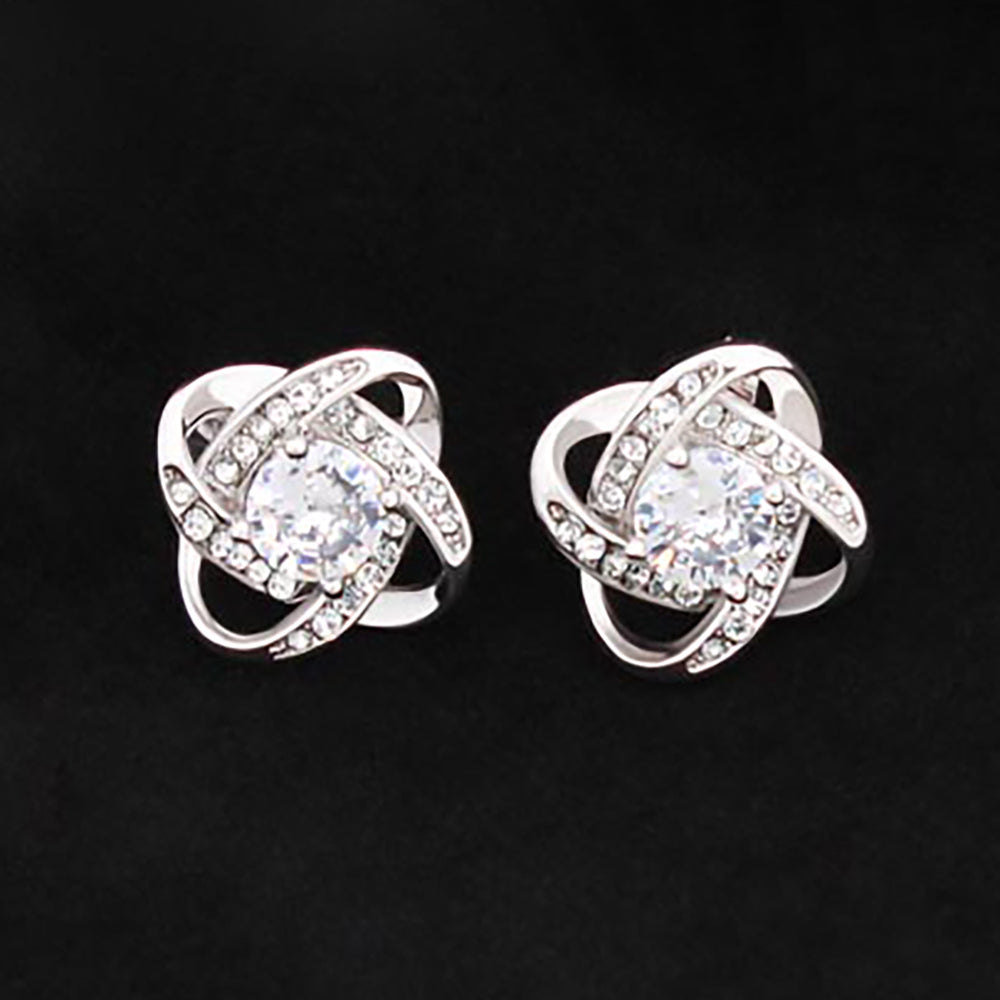 To My Wife Love Knot Stud Earrings
