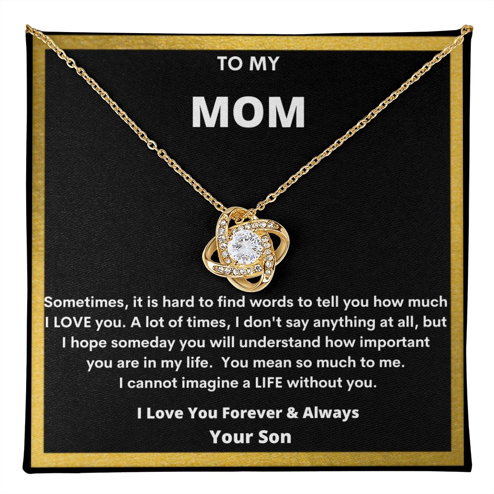 To Mom - Love Knot Necklace - For Mother's Day - Birthdays-Anniversaries -