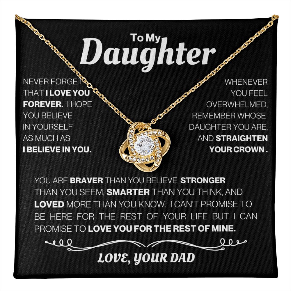 To My Daughter-Love Knot Necklace - Your Dad