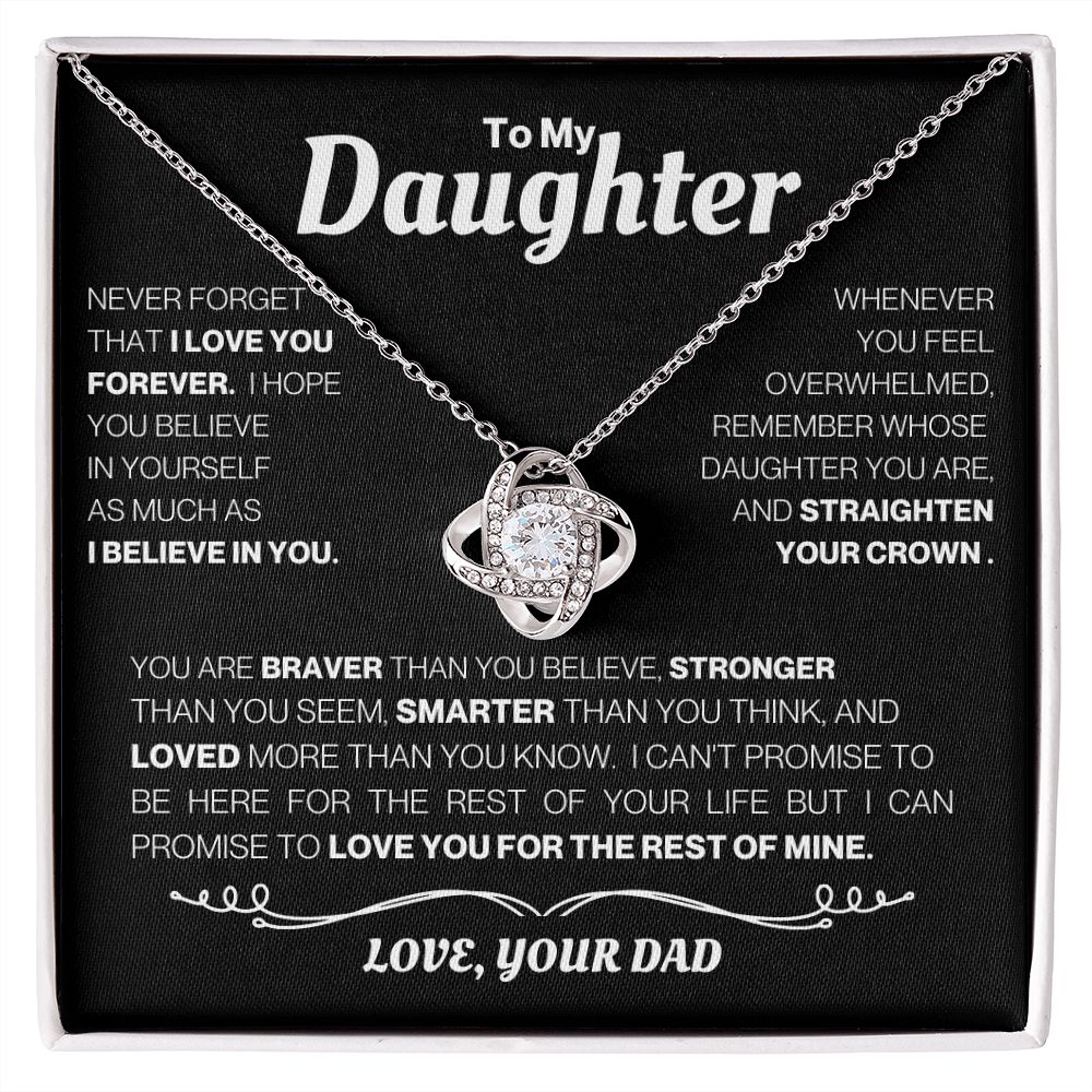 To My Daughter-Love Knot Necklace - Your Dad