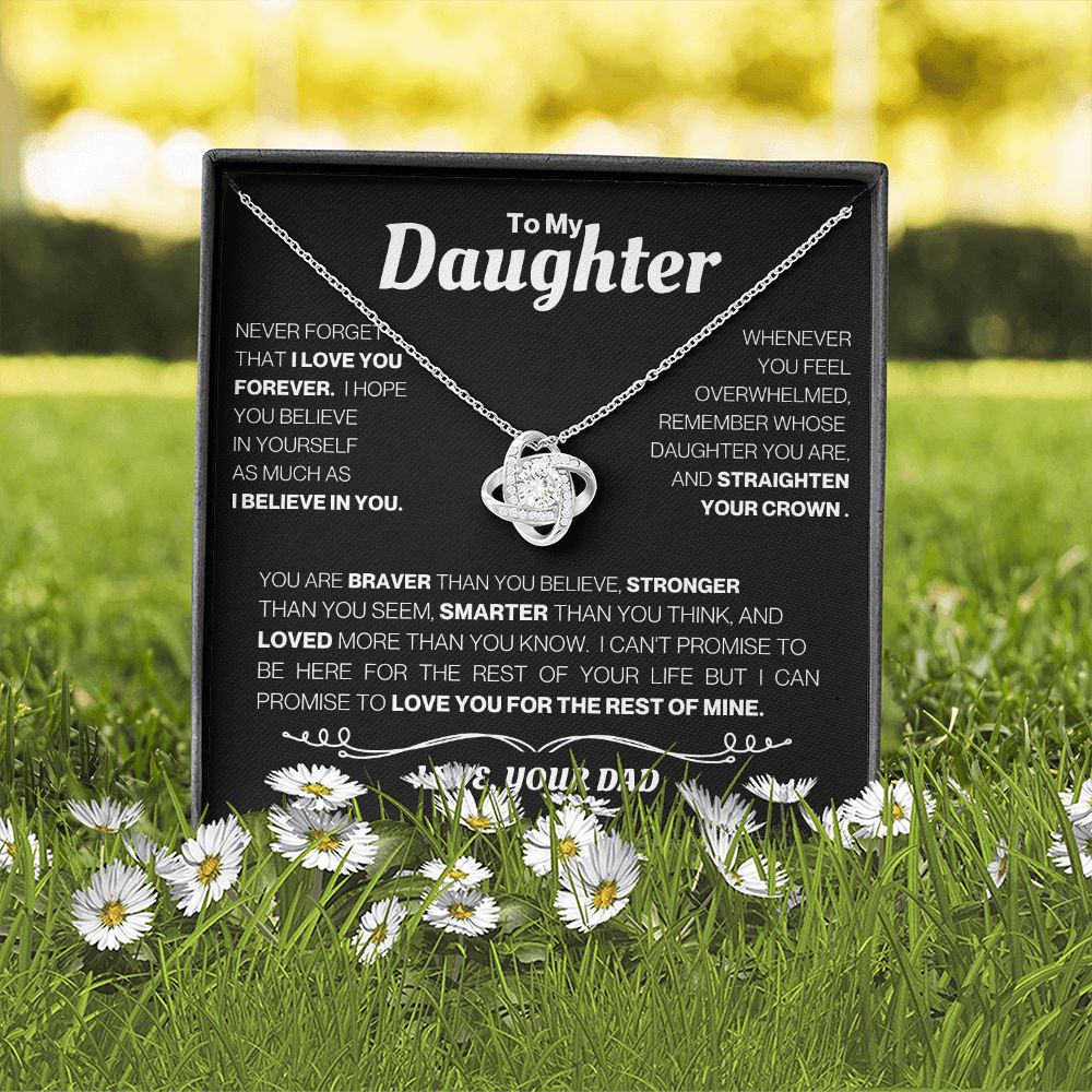 To My Daughter-Love Knot Necklace - Your Dad