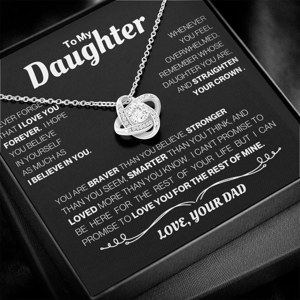 To My Daughter-Love Knot Necklace - Your Dad