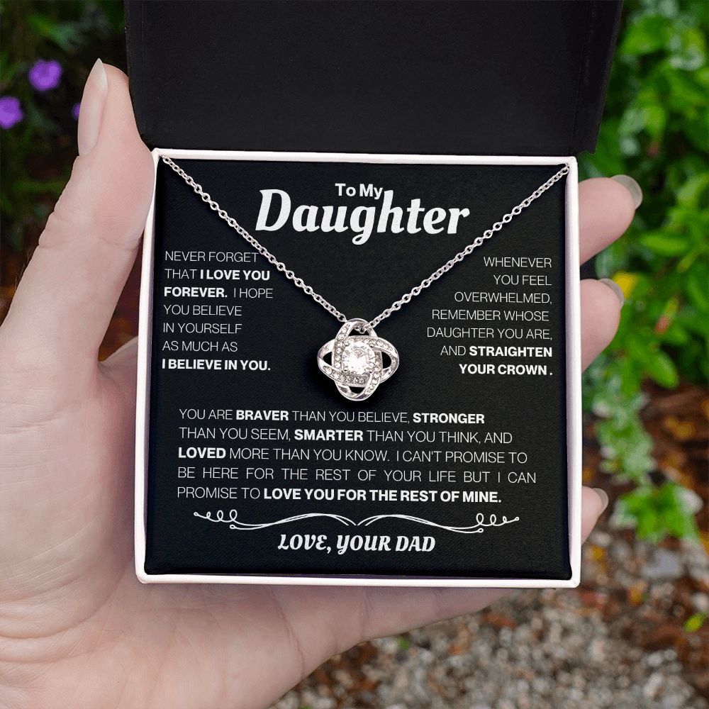 To My Daughter-Love Knot Necklace - Your Dad