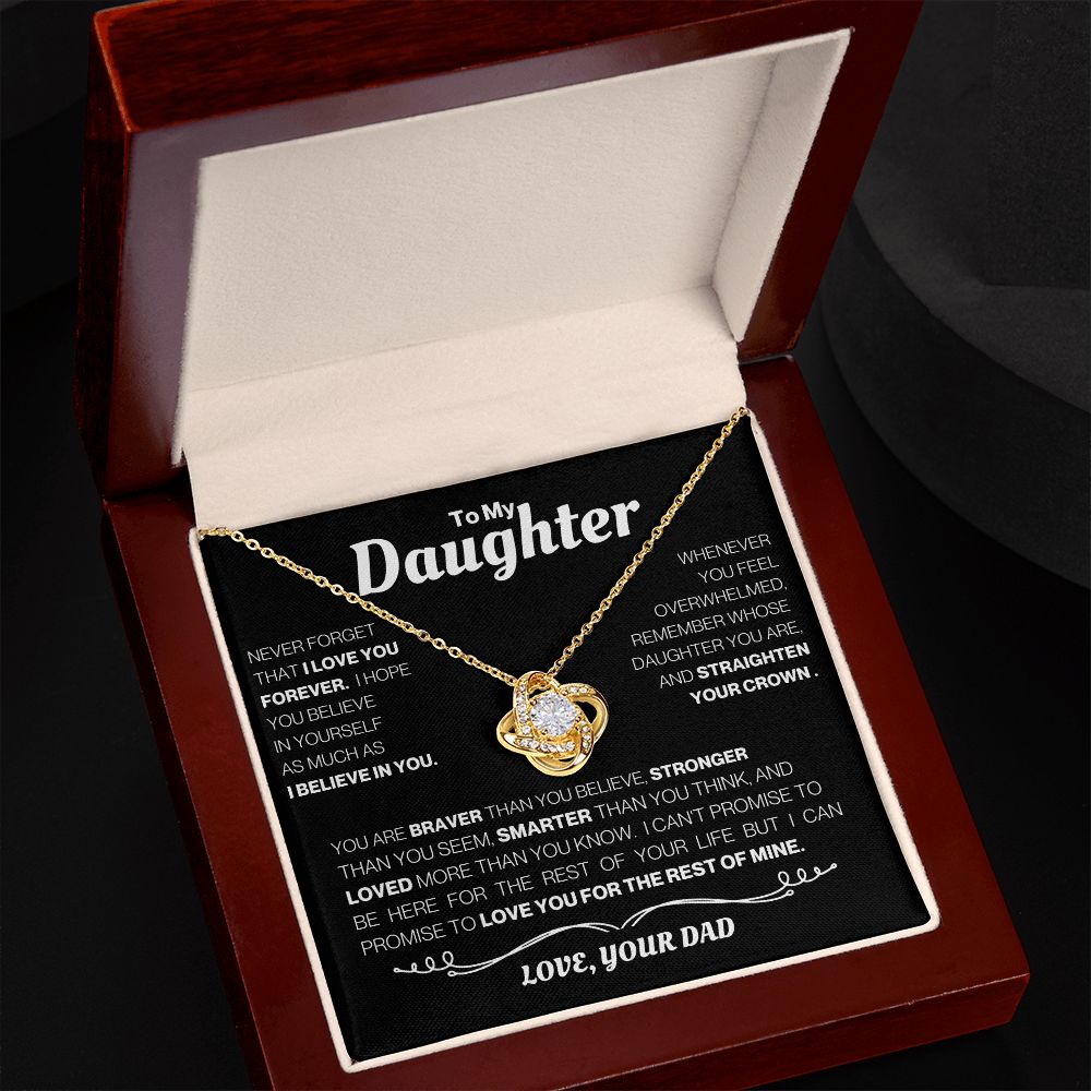 To My Daughter-Love Knot Necklace - Your Dad