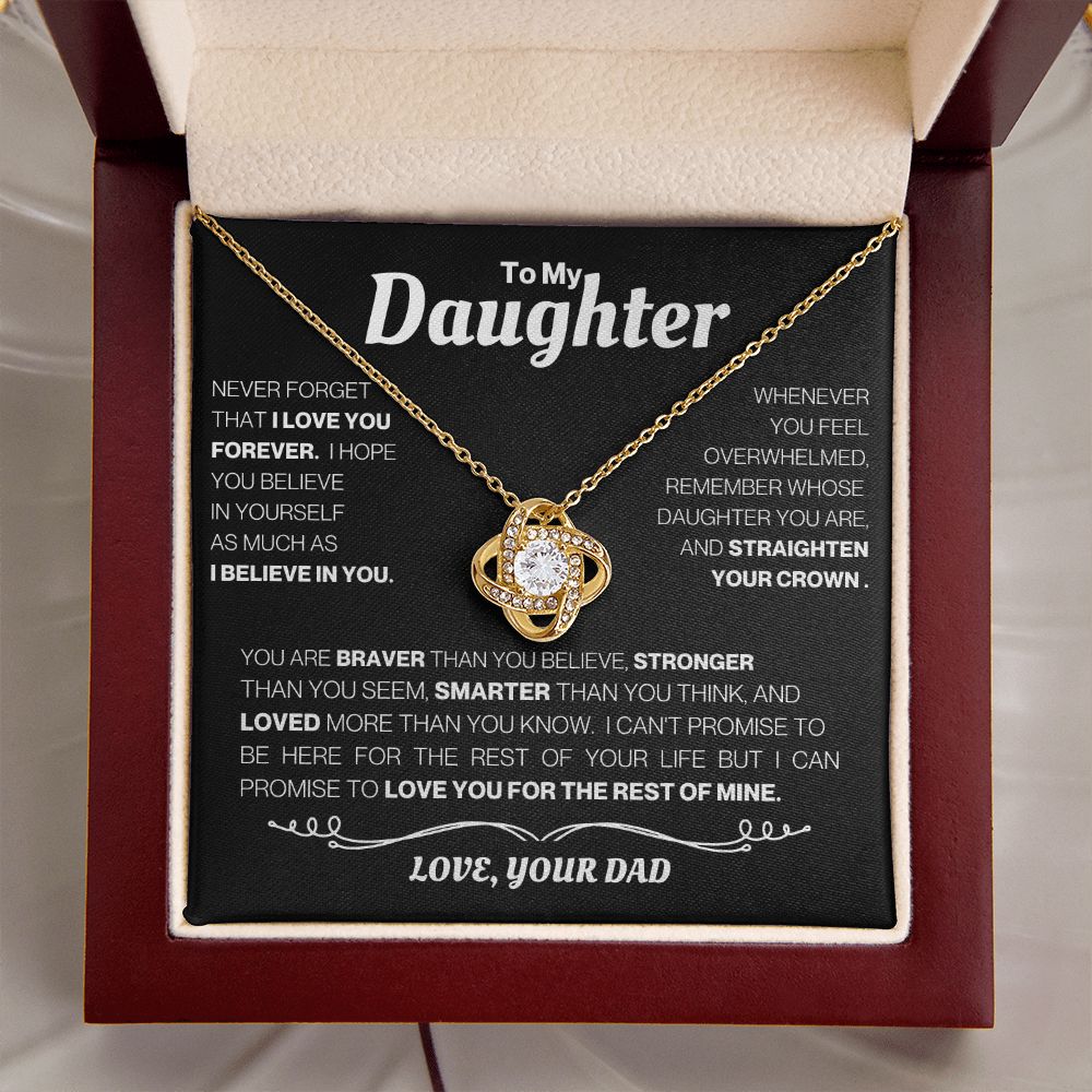 To My Daughter-Love Knot Necklace - Your Dad
