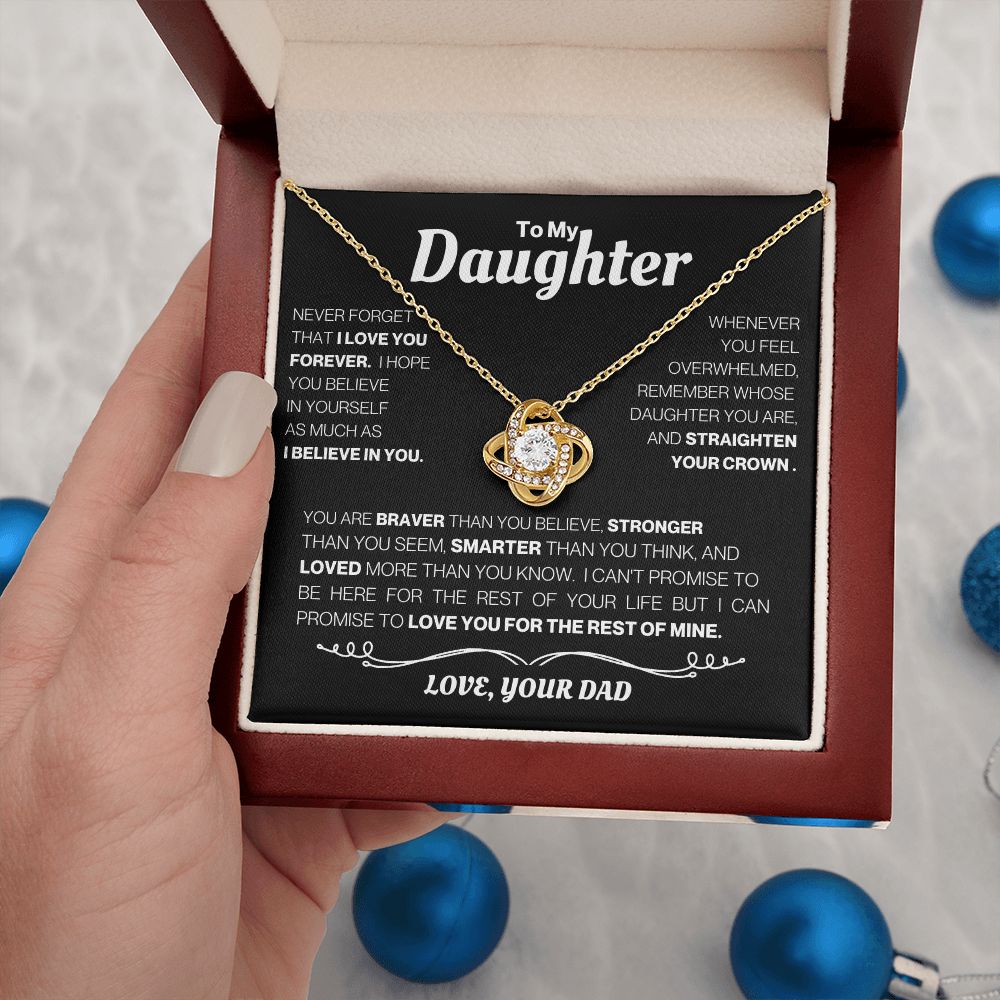 To My Daughter-Love Knot Necklace - Your Dad