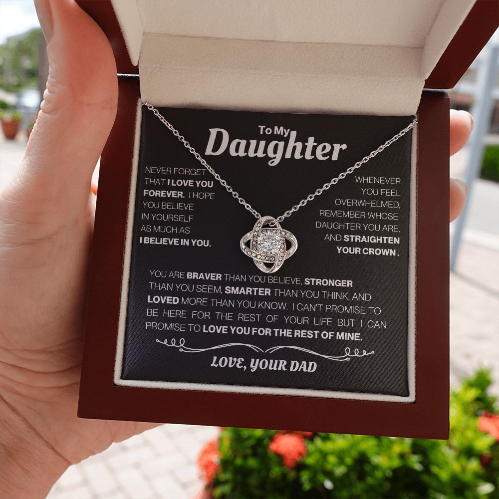 To My Daughter-Love Knot Necklace - Your Dad