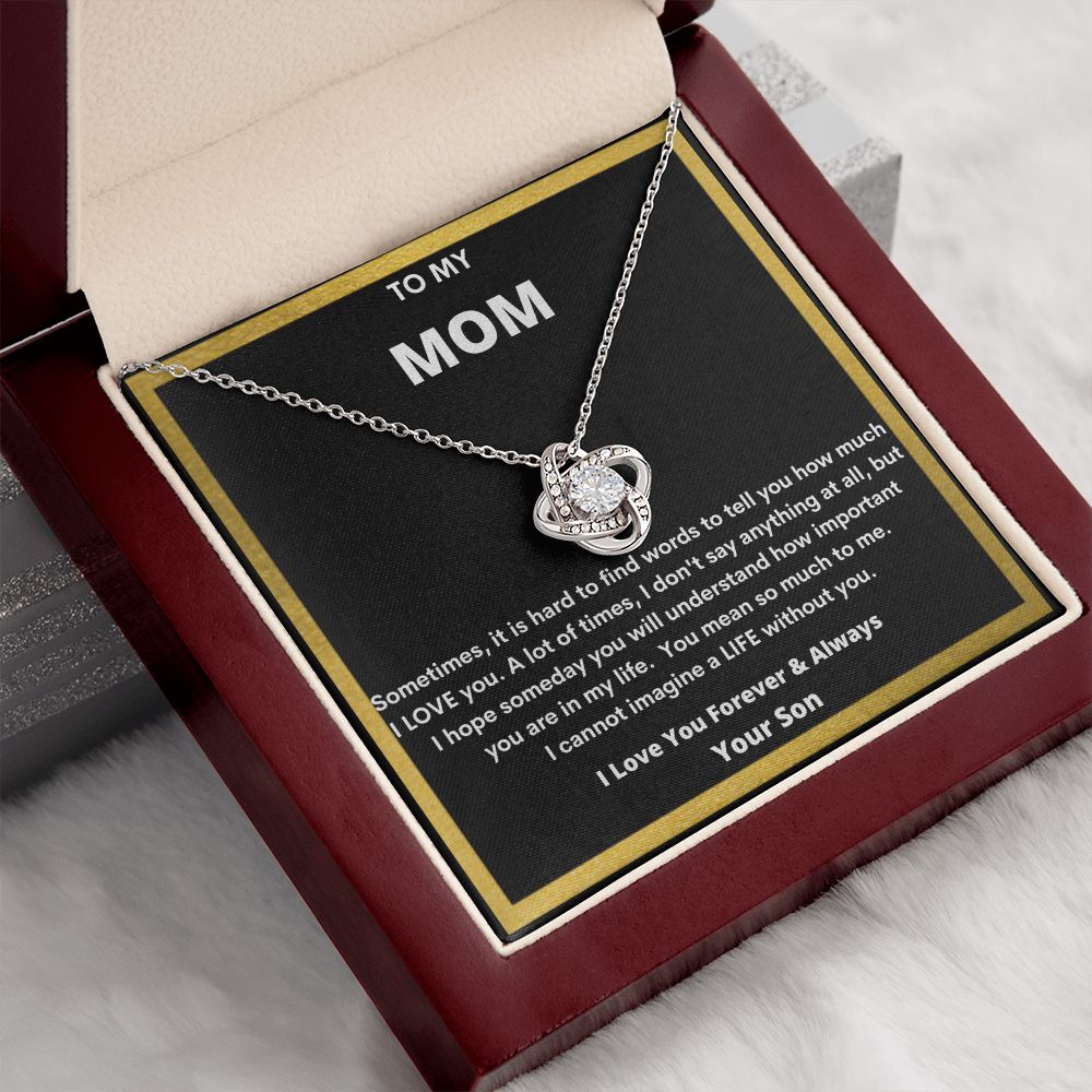 To Mom - Love Knot Necklace - For Mother's Day - Birthdays-Anniversaries -