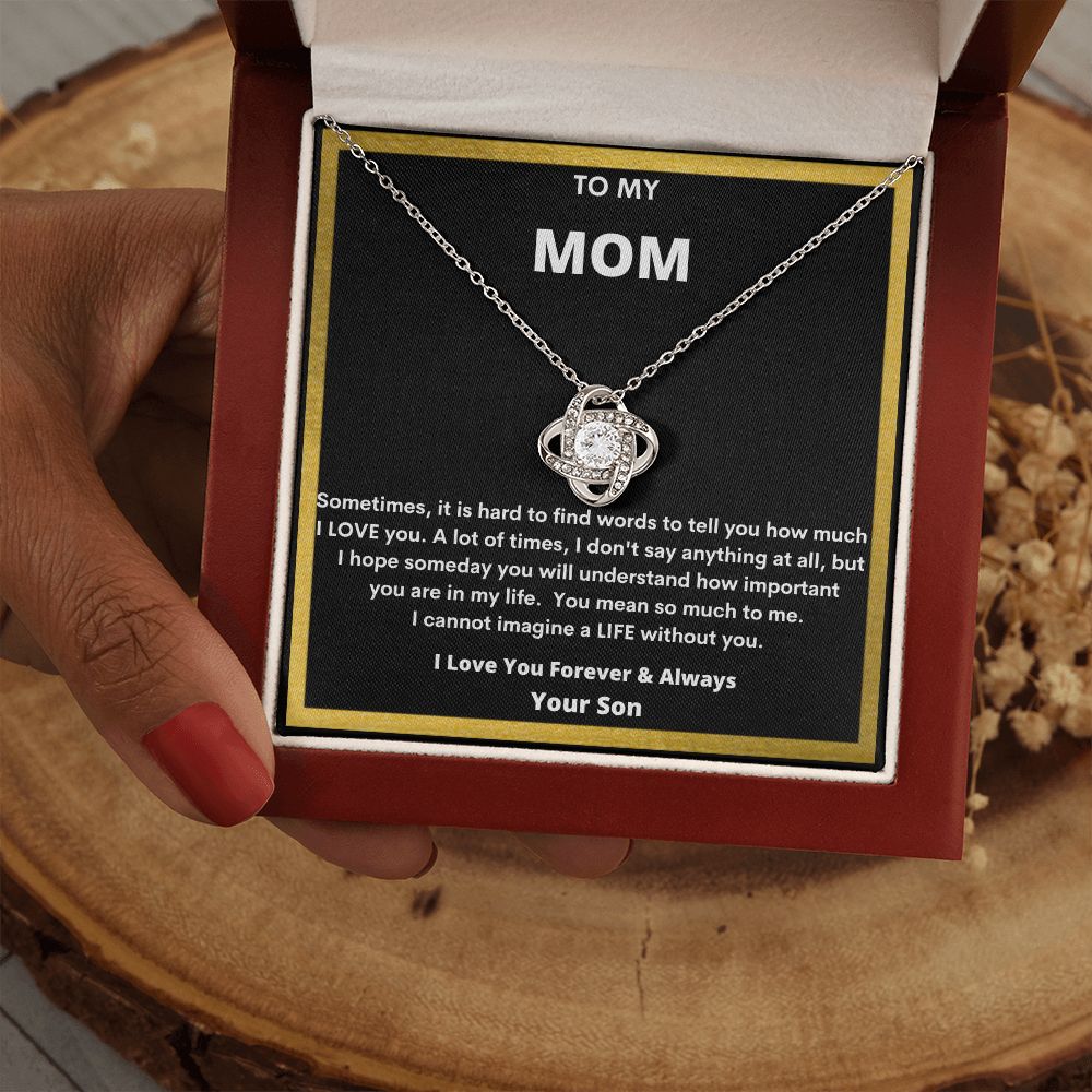 To Mom - Love Knot Necklace - For Mother's Day - Birthdays-Anniversaries -