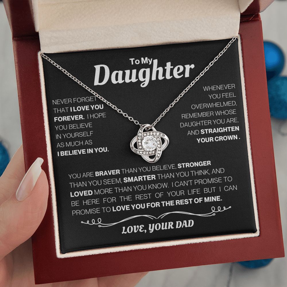 To My Daughter-Love Knot Necklace - Your Dad