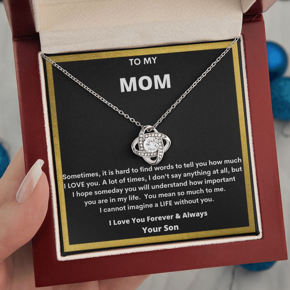 To Mom - Love Knot Necklace - For Mother's Day - Birthdays-Anniversaries -