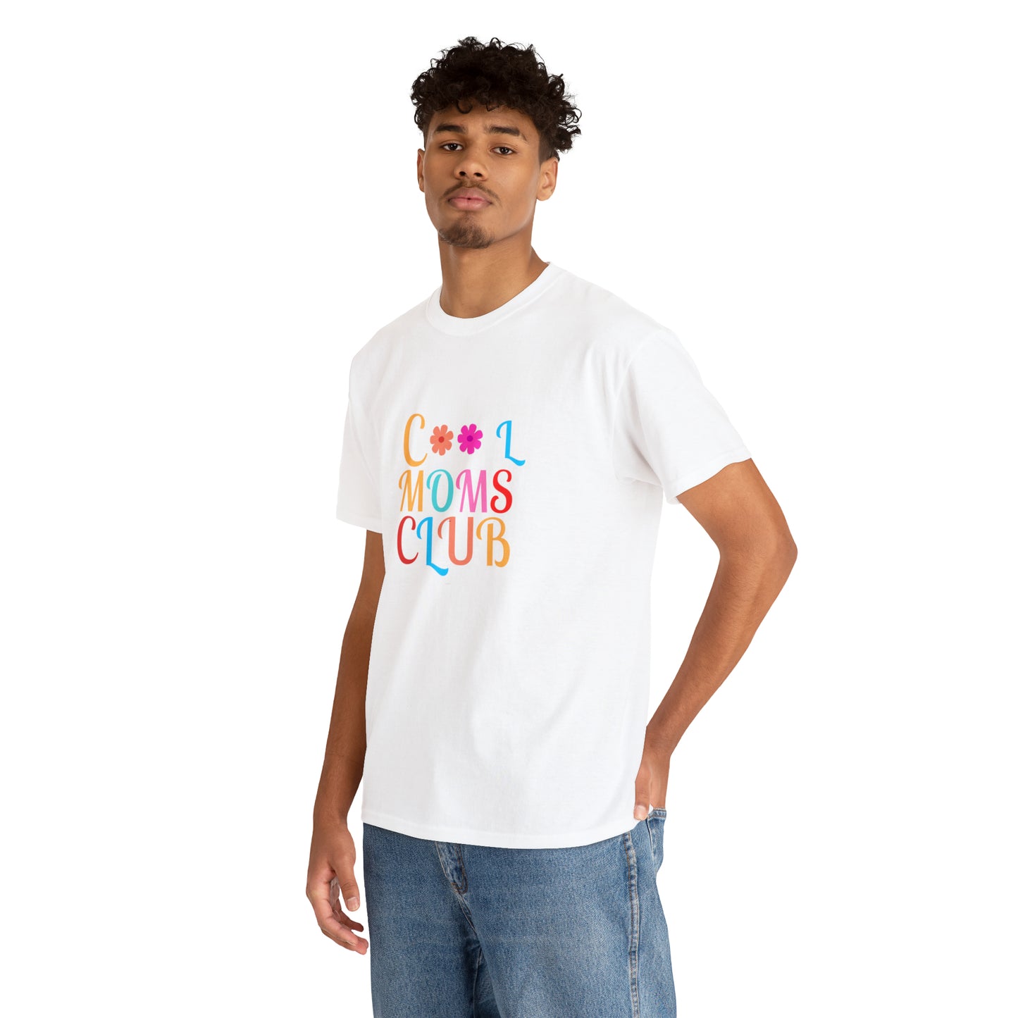 White Cool Moms Club Unisex Heavy Cotton Tee