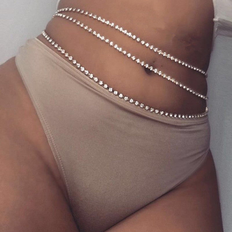 Claw Chain Rhinestone Bikini Waist Chain