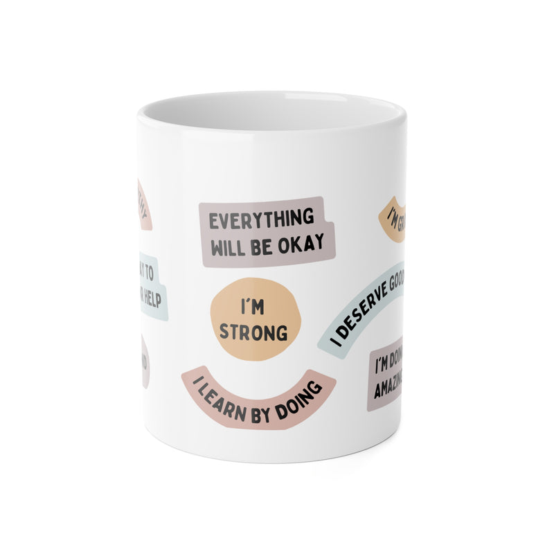 Our Mental Health Is Important - White Ceramic Affirmation Mug, 11oz -Caring, Birthday, Graduation Bullying