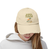 Unisex Distressed Cap - FUNNY COCONUT TREE HAT