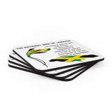 High Gloss Jamaican Humming Bird Customized Coasters - Corkwood Coaster Set -