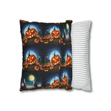 Halloween Pumpkin Spun Polyester Square Pillow Case