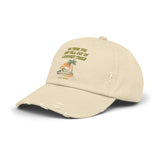 Unisex Distressed Cap - FUNNY COCONUT TREE HAT