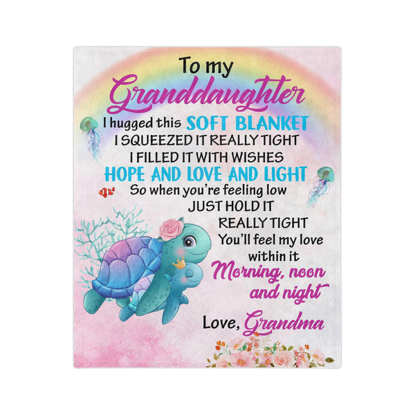 To My GrandDaughter - From Grandma - Velveteen Minky Blanket 50x60