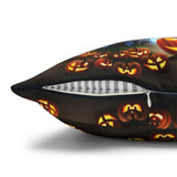 Halloween Pumpkin Spun Polyester Square Pillow Case