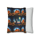 Halloween Pumpkin Spun Polyester Square Pillow Case