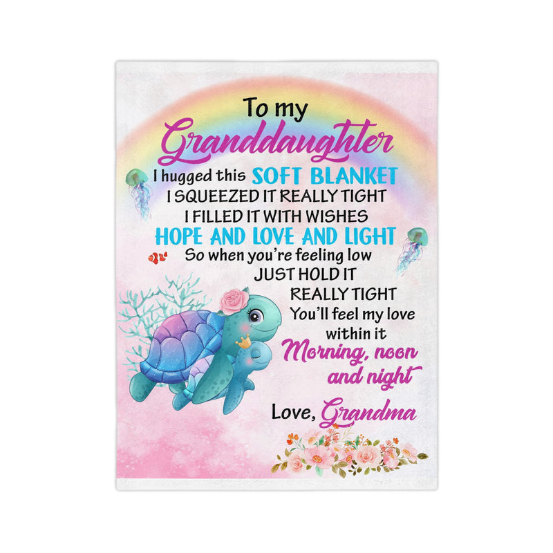 To My GrandDaughter - From Grandma - Velveteen Minky Blanket 50x60