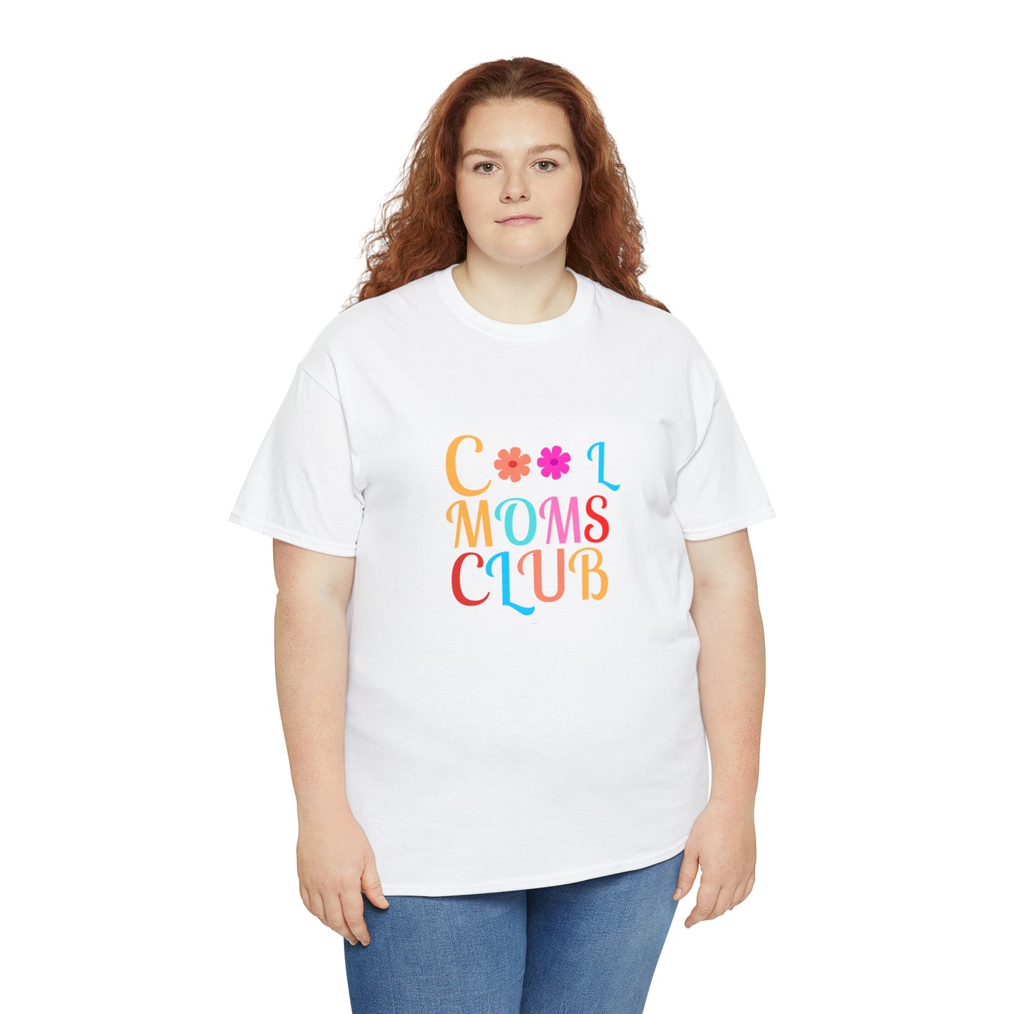 White Cool Moms Club Unisex Heavy Cotton Tee