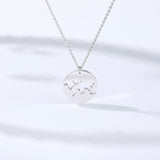 Geometric Round Stainless Steel Minimalist World Map Necklace