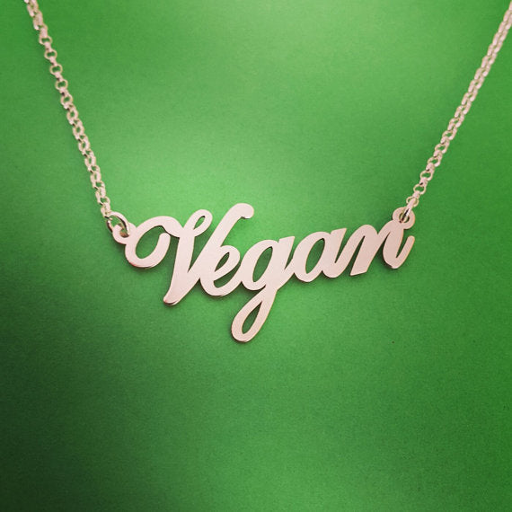 Gold  Letters Vegan Pendant Necklace Choker