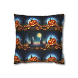 Halloween Pumpkin Spun Polyester Square Pillow Case