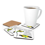 High Gloss Jamaican Humming Bird Customized Coasters - Corkwood Coaster Set -