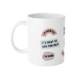 Our Mental Health Is Important - White Ceramic Affirmation Mug, 11oz -Caring, Birthday, Graduation Bullying