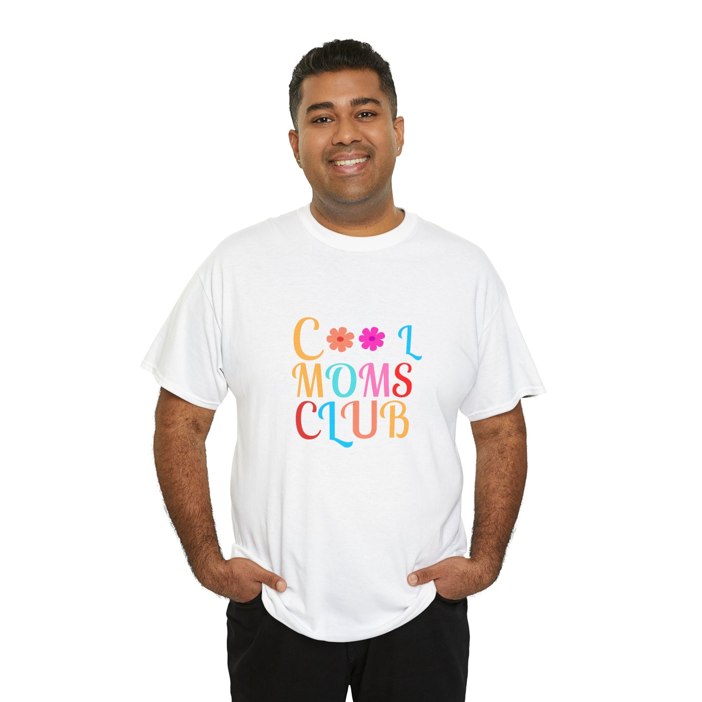 White Cool Moms Club Unisex Heavy Cotton Tee