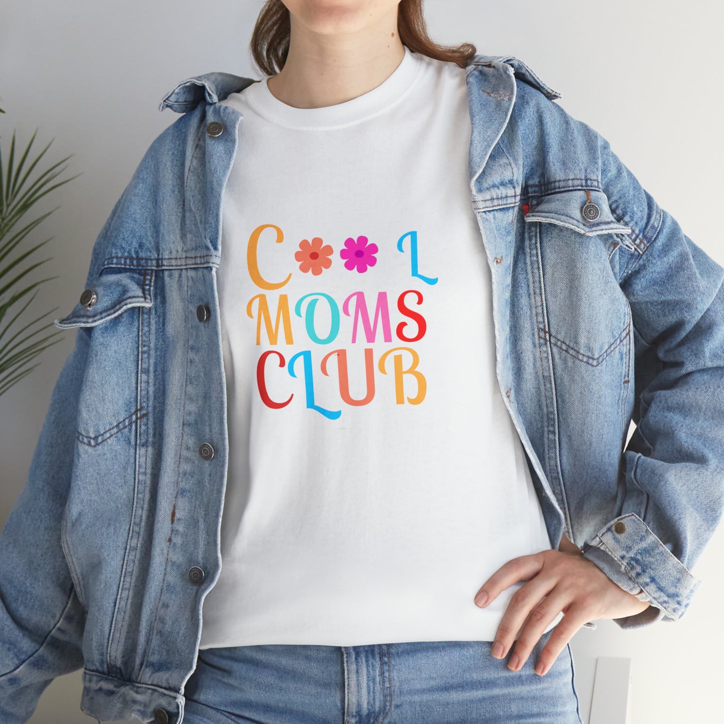 White Cool Moms Club Unisex Heavy Cotton Tee