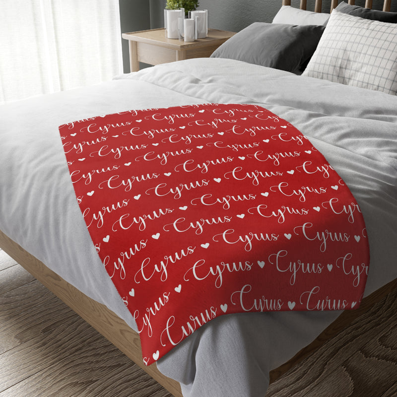 Soft Personalized Velveteen Minky Blanket (Two-sided print)