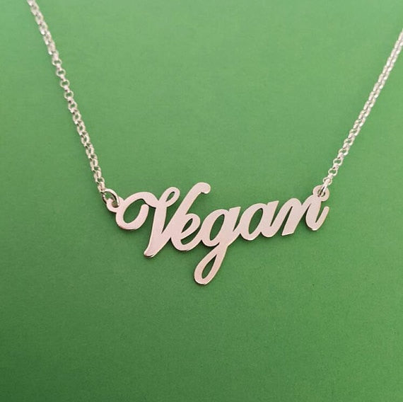 Gold  Letters Vegan Pendant Necklace Choker